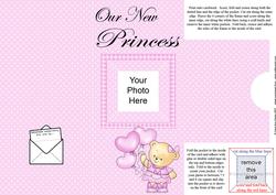 Add a Photo New Baby Girl Card with Easy Fold Frame