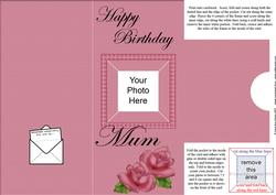 Add a Photo Mum Birthday Roses with Easy Fold Frame