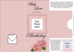 Add a Photo Birthday Roses with Easy Fold Frame