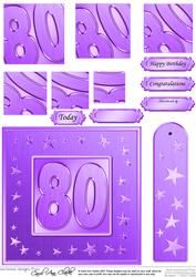 80th Bright Metallic Age Quick Card with Twisted Pyramage