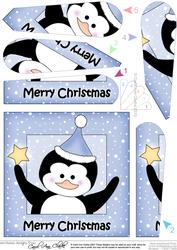 Cute Little Christmas Penguin Fan Pyramage Topper