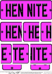 Hen Night Novelty Number Plate with Side Stacker