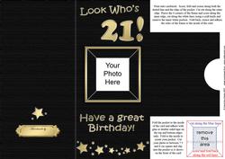 Add a Photo 21st Birthday Card with Easy Fold Frame