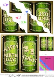 21st Birthday Beer Cans Wavy Corner Side Stacker Topper