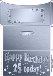 25th Birthday Metallic Age Money or Gift Wallet and Card