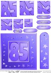 85th Bright Metallic Age Quick Card with Twisted Pyramage