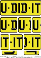 You Did It Novelty Number Plate with Side Stacker