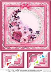 8 x 8 Spring Flowers Scalloped Corner Topper