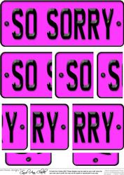 Sorry Novelty Number Plate with Side Stacker