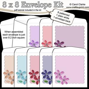 Elegant Floral 8 x 8 Envelope Kit