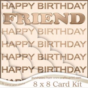 8 x 8 Friend Birthday Kit with Scalloped Corners