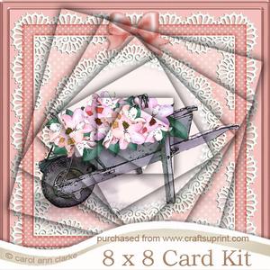 8 x 8 Flower Filled Wheelbarrow Twisted Pyramage Kit