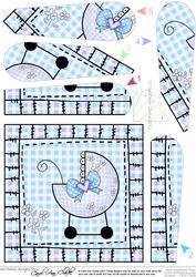 Baby Boy Pram Fan Pyramage Topper