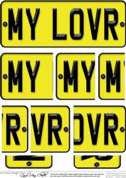 My Lover Novelty Number Plate with Side Stacker