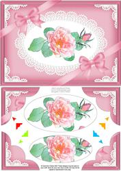 A5 Rose and Lace Scallop Corners and Pyramage