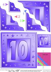 10th Bright Metallic Age Wavy Corner Side Stacker Topper
