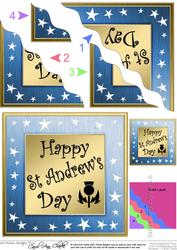 Saint Andrew's Day Wavy Corner Side Stacker Topper