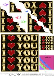 I Love You Wavy Corner Side Stacker Topper