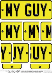 My Guy Novelty Number Plate with Side Stacker