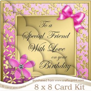 8 x 8 Floral Elegance Friend Birthday Scalloped Corner Kit
