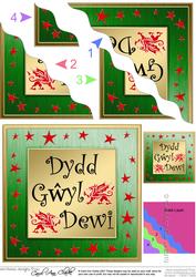 Saint David's Day Wavy Corner Side Stacker Topper