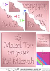 Mazel Tov on Your Bat Mitzvah Wavy Corner Side Stacker