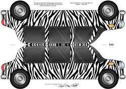 Large Dl Zebra Stripe Stretch Limo Shaped Card