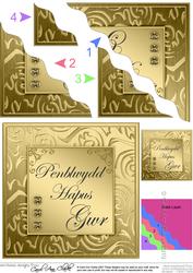 Elegant Metallic Welsh Birthday Husband Wavy Corner Stacker
