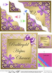 Floral Elegance Welsh Birthday Sister Wavy Corner Stacker