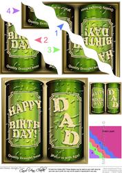 Dad Birthday Beer Cans Wavy Corner Side Stacker Topper