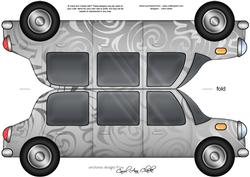 Large Dl Metallic Swirls Stretch Limo Shaped Card