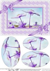 A5 Clematis and Lace Oval Pyramage Topper