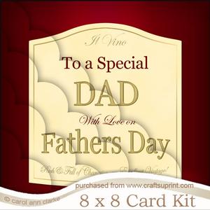 8 x 8 Fathers Day Wine Label Kit with Scalloped Corners