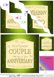 Anniversary Champers Label Wavy Corner Side Stacker