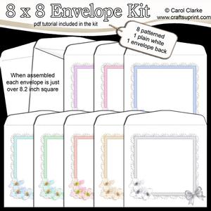 Clematis and Lace 8 x 8 Envelope Kit