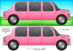 Large Dl Stretch Limo Quick Card with 3D Decoupage