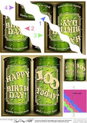 100th Birthday Beer Cans Wavy Corner Side Stacker Topper