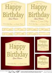 Birthday Wine Label with 3D Decoupage