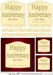 Anniversary Wine Label with 3D Decoupage