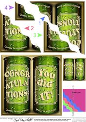 Congratulations Beer Cans Wavy Corner Side Stacker Topper