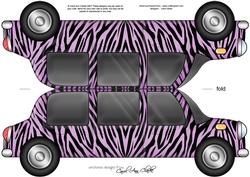 Large Dl Zebra Stripe Stretch Limo Shaped Card