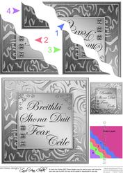 Elegant Metallic Irish Gaelic Birthday Husband Wavy Corner