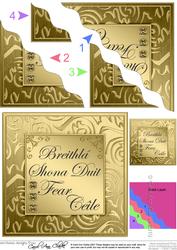 Elegant Metallic Irish Gaelic Birthday Husband Wavy Corner