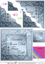 Elegant Metallic Irish Gaelic Birthday Husband Wavy Corner