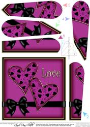 Love Hearts Fan Pyramage Topper