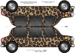 Large Dl Leopardskin Stretch Limo Shaped Card