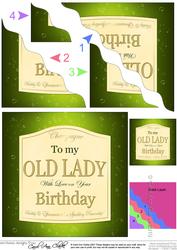 My Old Lady Birthday Champers Label Wavy Corner Side Stacker