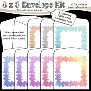 Pastel Flowers 8 x 8 Envelope Kit