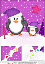 8 x 8 Penguin Felties Scalloped Corner Topper
