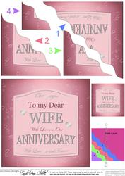 Aniversary Pink Champers Label Wavy Corner Side Stacker